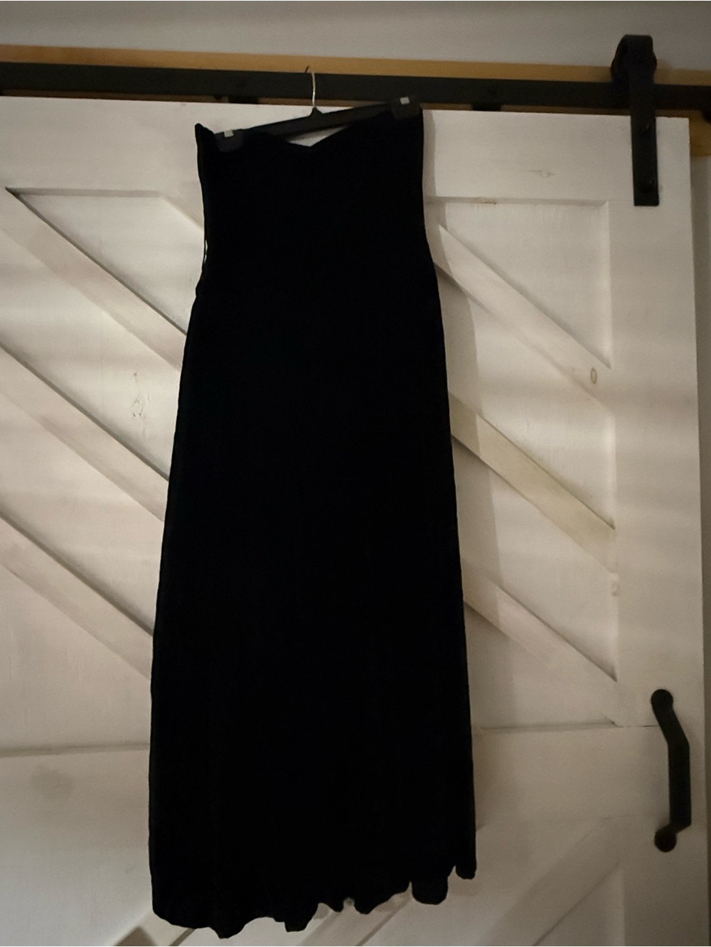 Vintage 1980a strapless velvet gown